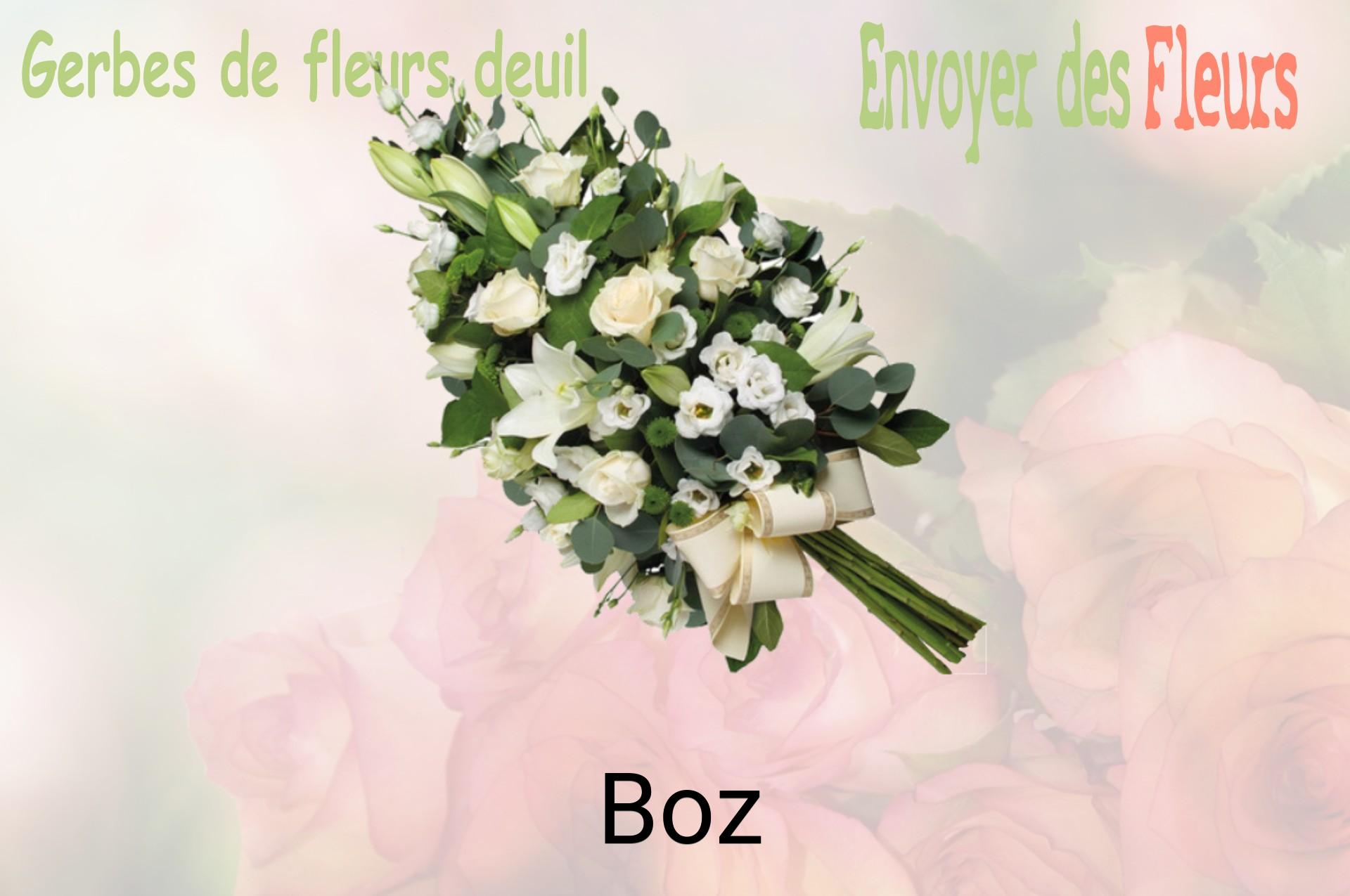 Gerbe de fleurs de deuil livrée à Boz